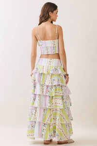 Tcec - Positano Garden Crop Top And Maxi Skirt Set