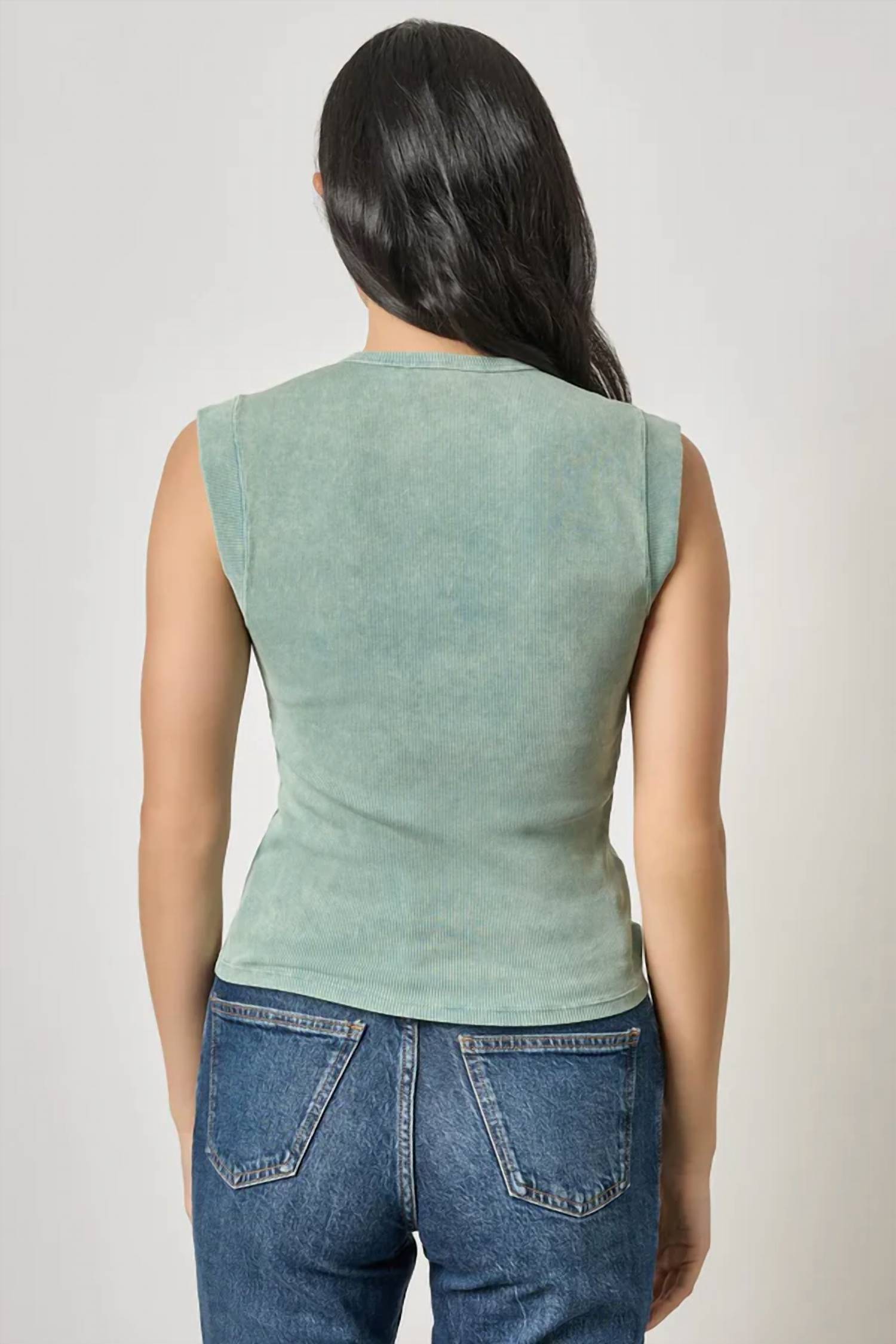 Lilla P - Sunwashed Cap Sleeve Henley Top