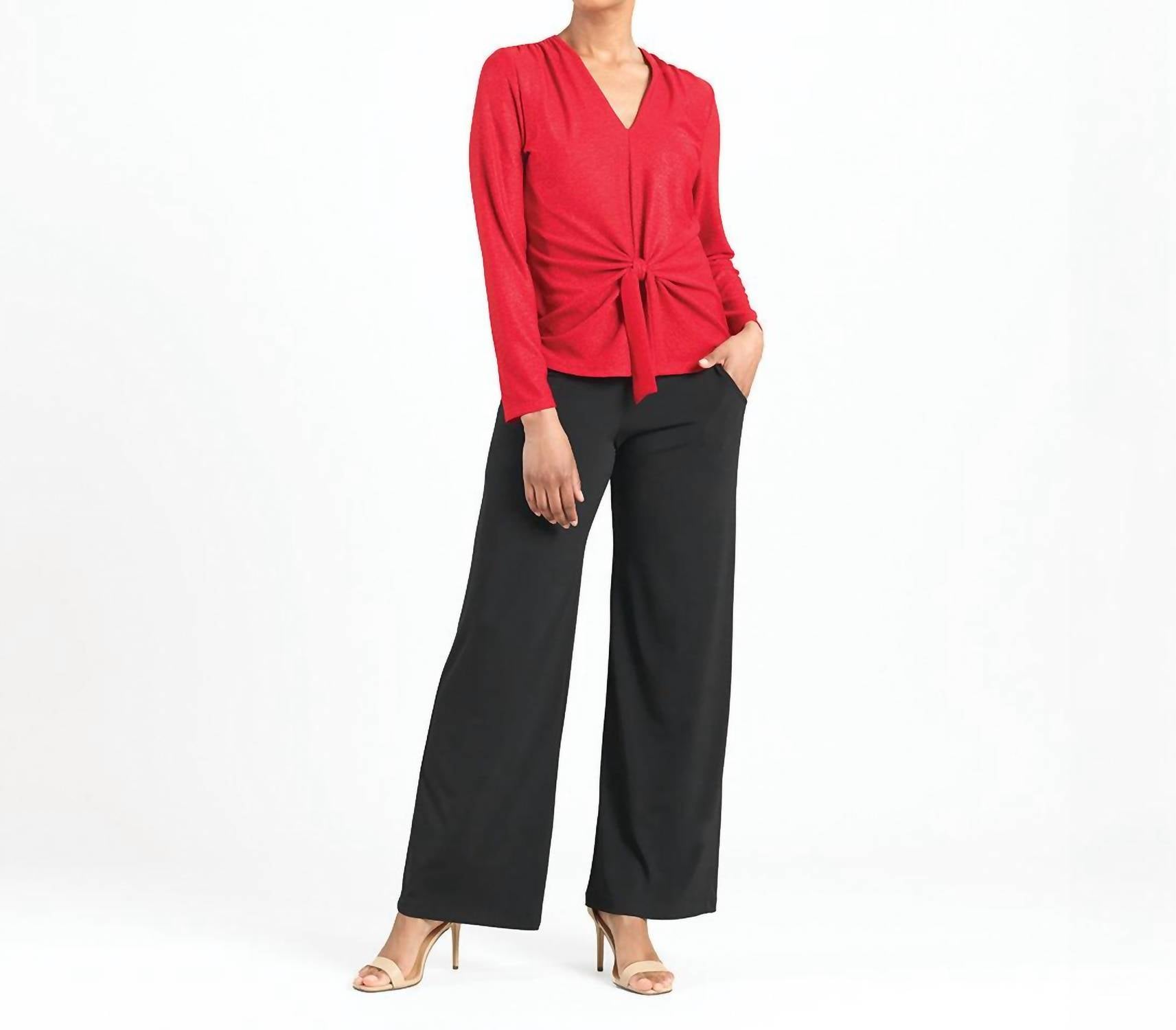 Clara Sunwoo - V-neck Center Front Tie Top