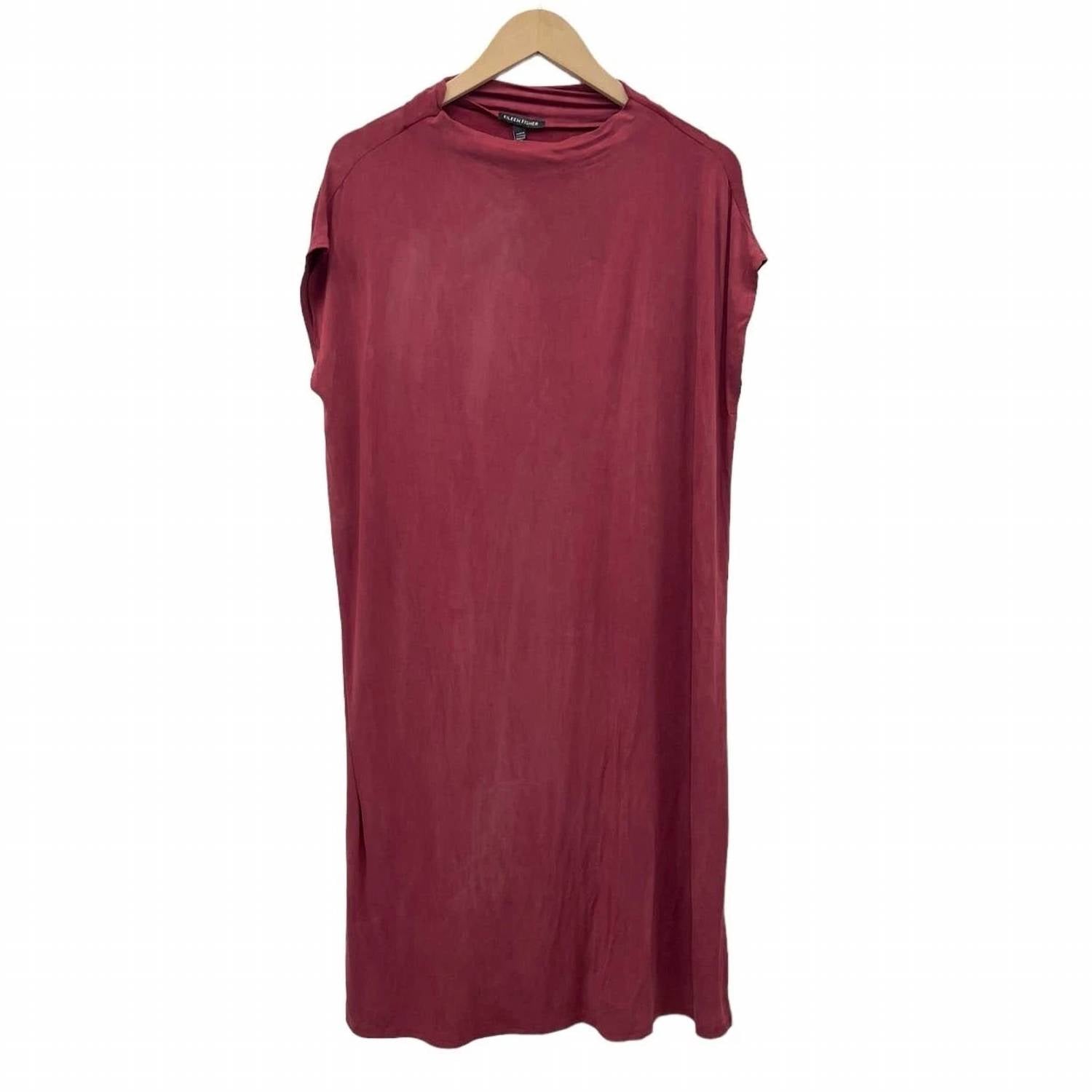Eileen Fisher - Sueded Cupro Knit Funnel Neck Dress