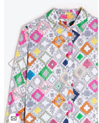 Vilagallo - Women's Multicoloured Ikat Shirt