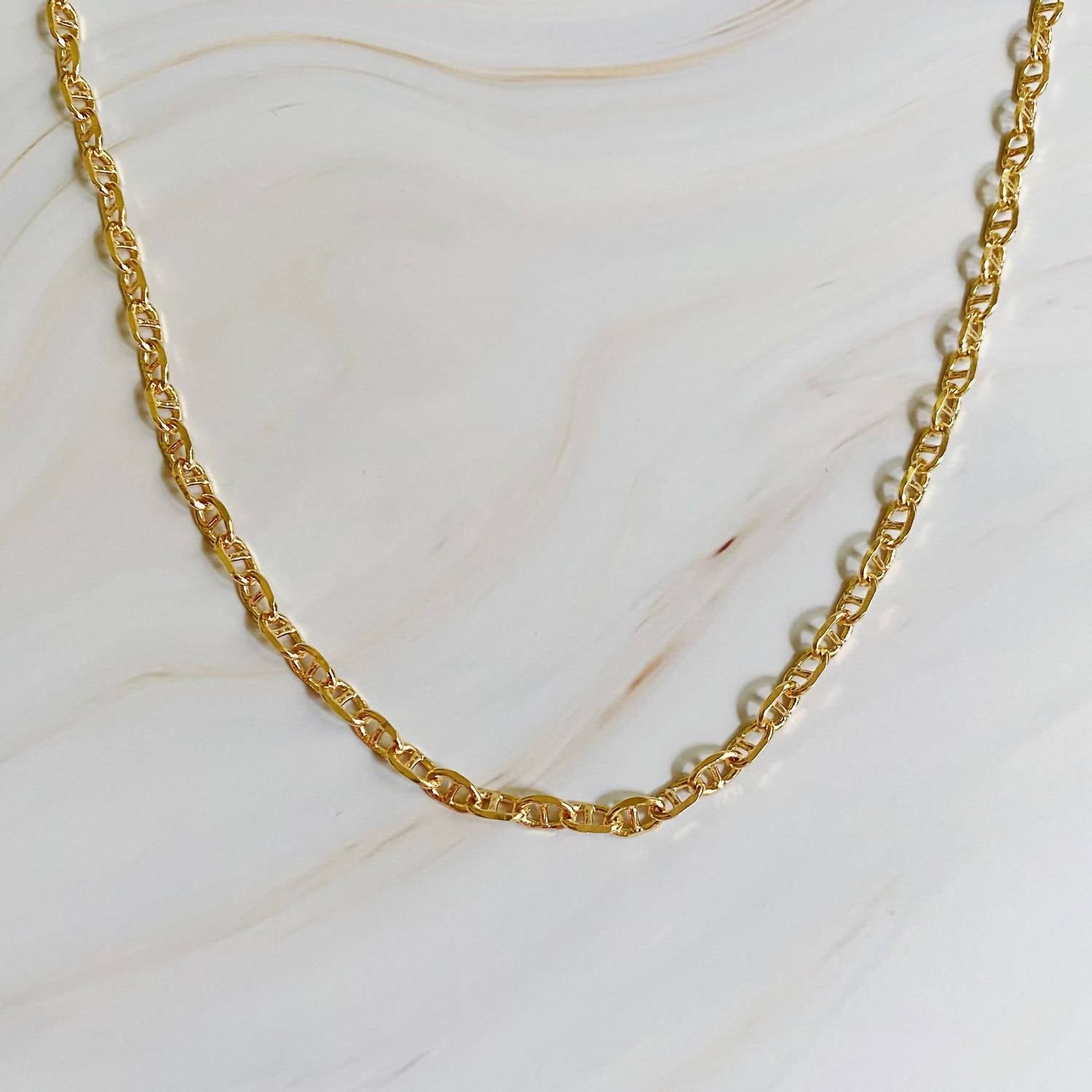 Ellison+Young Women's Equestrian Horse Bit Anchor Link Necklace in gold - women's jewelry - detail view