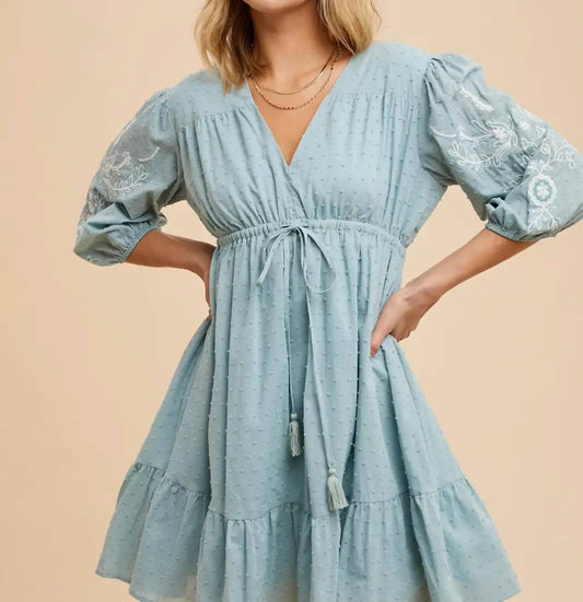 In-Loom - Embroidered Swiss Dot Mini Dress