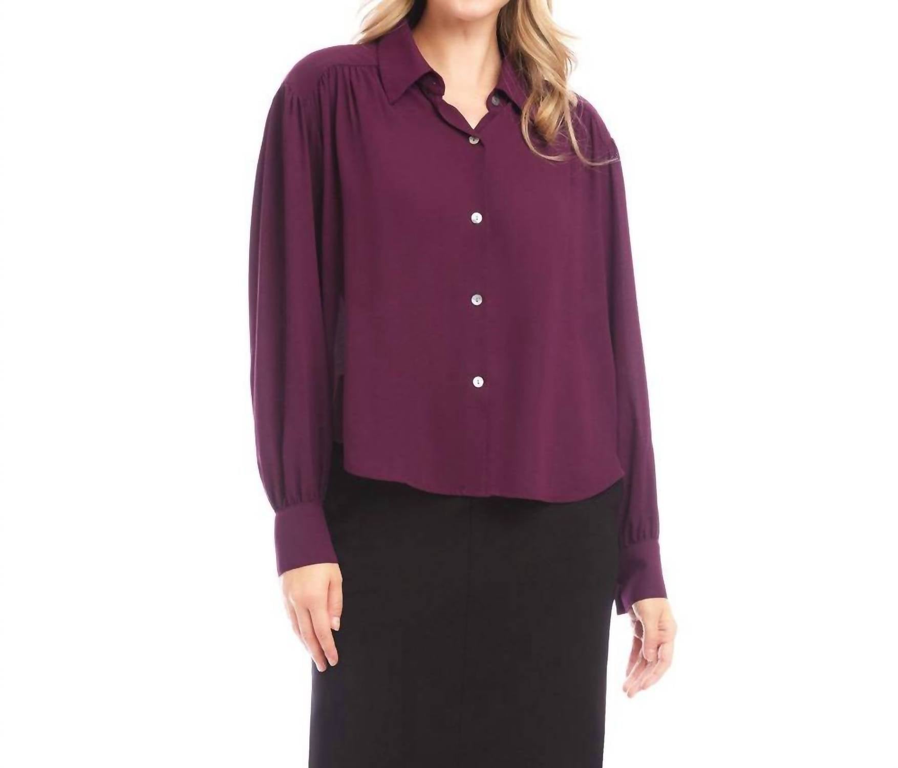 Karen Kane - Long Sleeve Dropped Shoulder Blouse