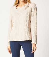 Habitat - Sunburst Knit Cowl Seamed Tee