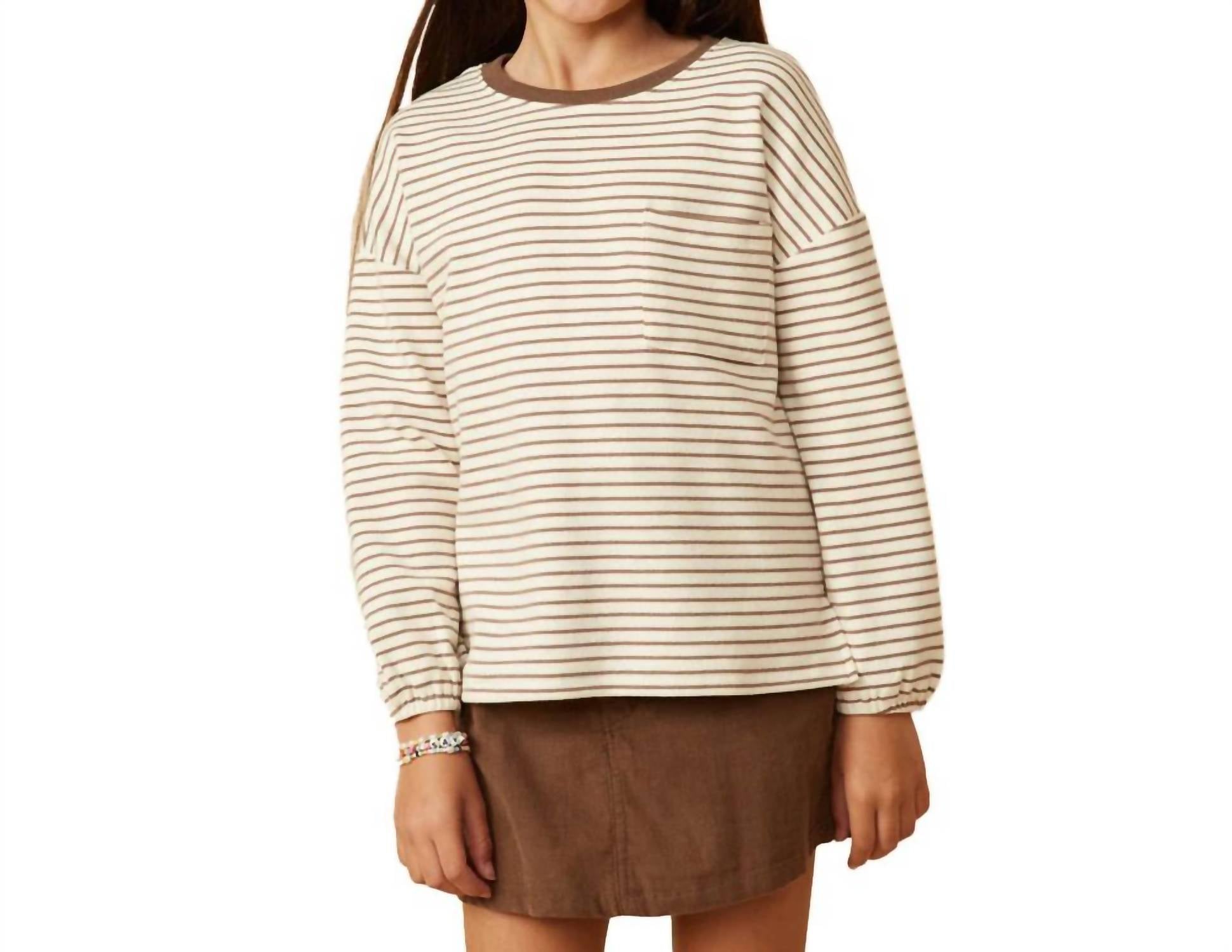 Hayden La - Kids Striped Long Sleeve Banded Shirt