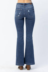 Judy Blue - Superstar Button Fly Flare Destroyed Jeans