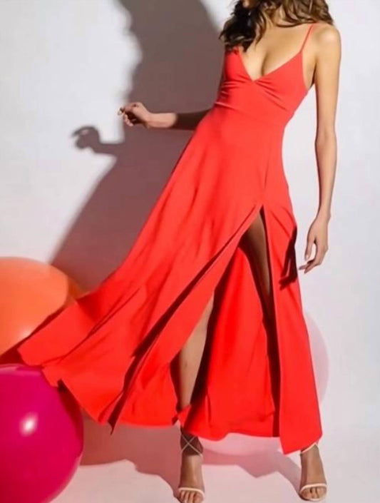 Susana Monaco - Gathered Waist Side Slit Maxi Dress