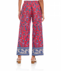 Karen Kane - Drawstring Border Print Cropped Pants