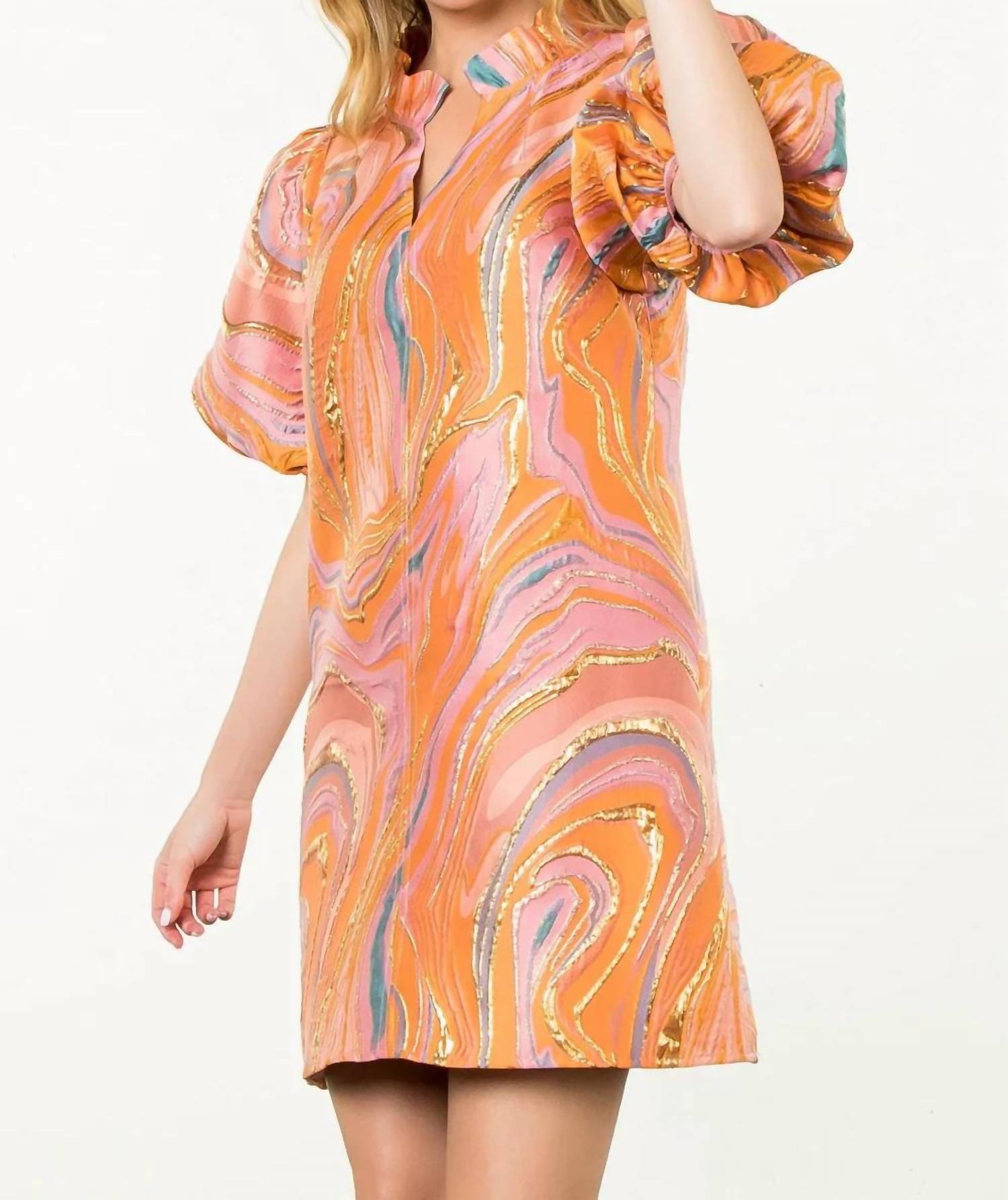 Thml - Puff Sleeve Textured Mini Dress