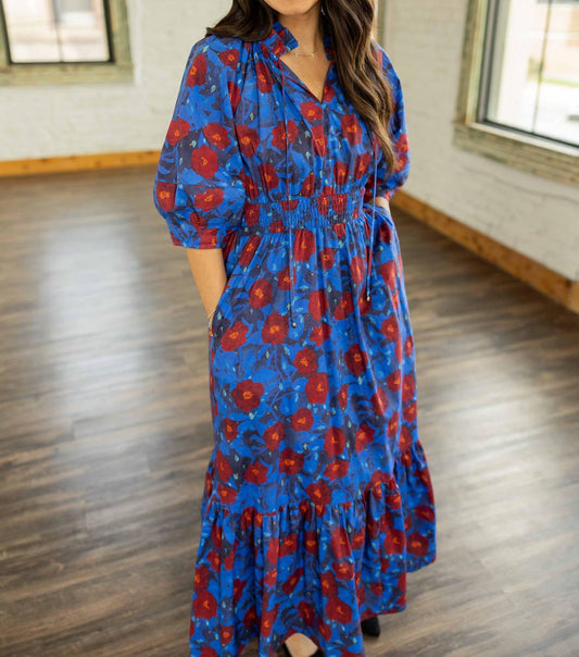 Entro - Women's Ashley Floral Smocked Waist Maxi Dress