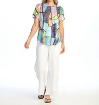 Jess & Jane - Burnout Round Hem Top