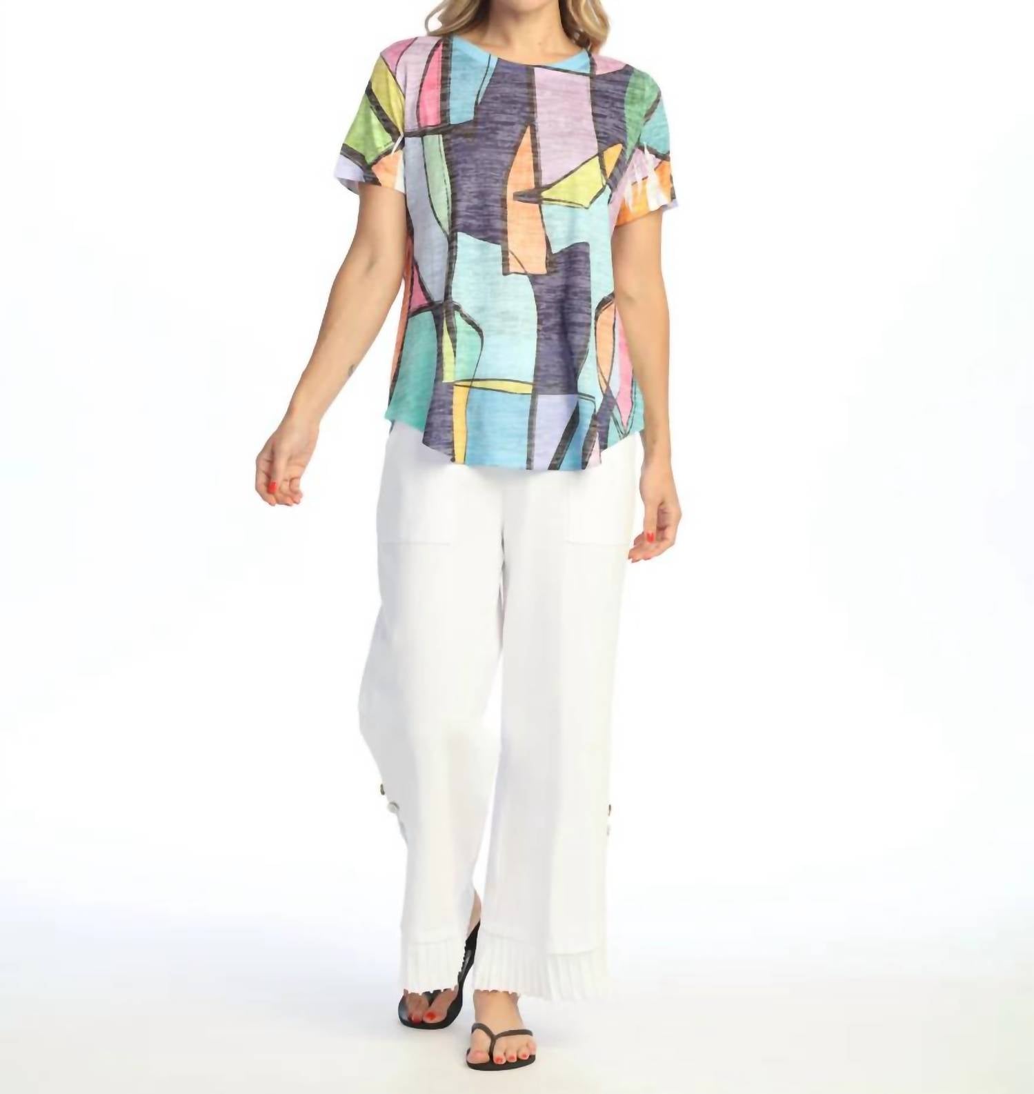 Jess & Jane - Burnout Round Hem Top