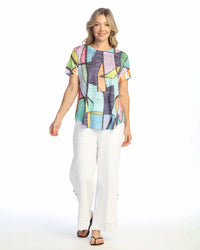Jess & Jane - Burnout Round Hem Top