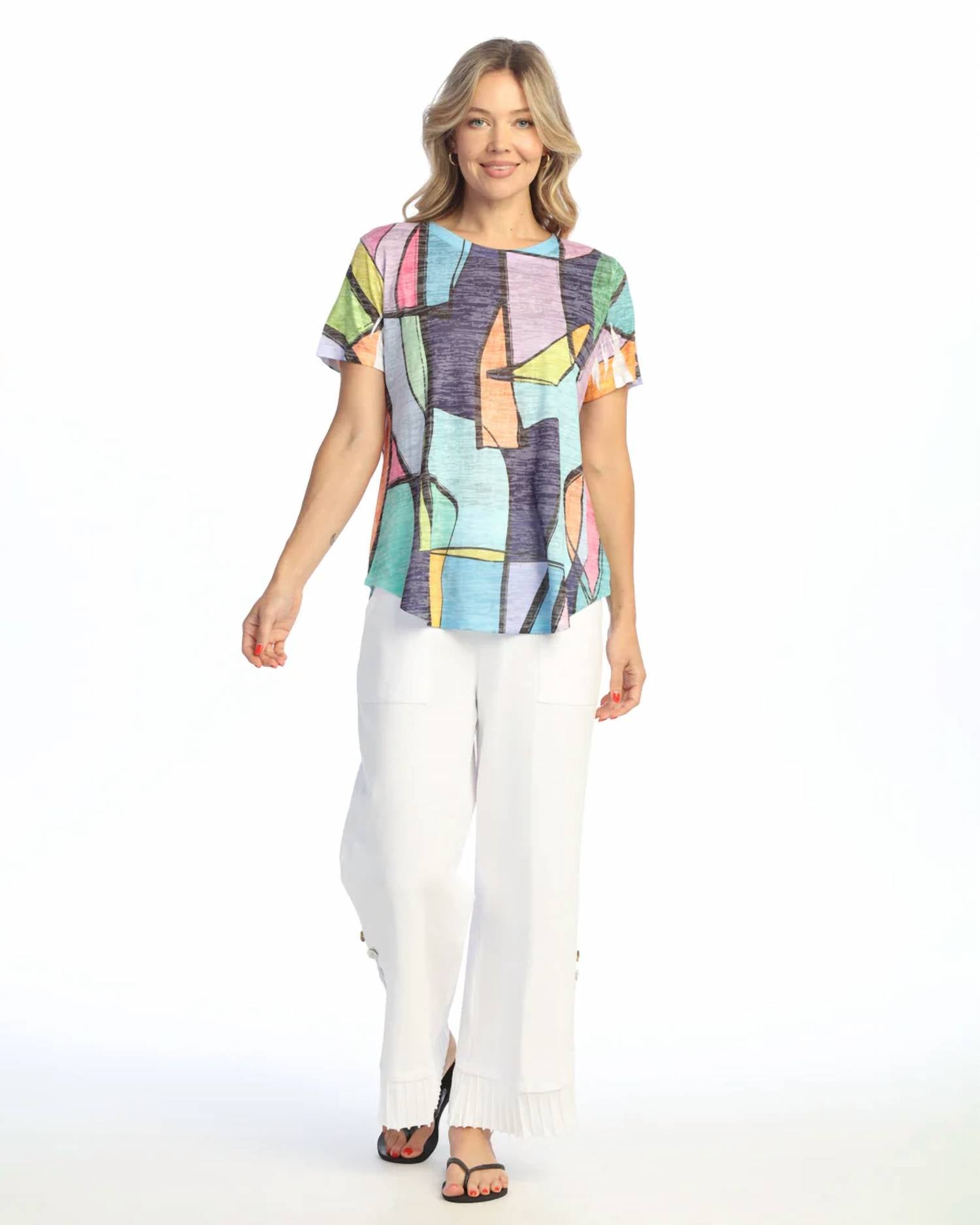 Jess & Jane - Burnout Round Hem Top