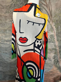 Vanite Couture Women's Picasso Mix Abstract Dress in orange yellow - women's dress - view 7