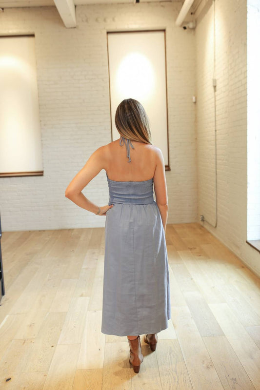 Miou Muse - Twisted Halter Maxi Dress