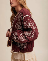 Listicle - Embroidered Quilted Western Jacket