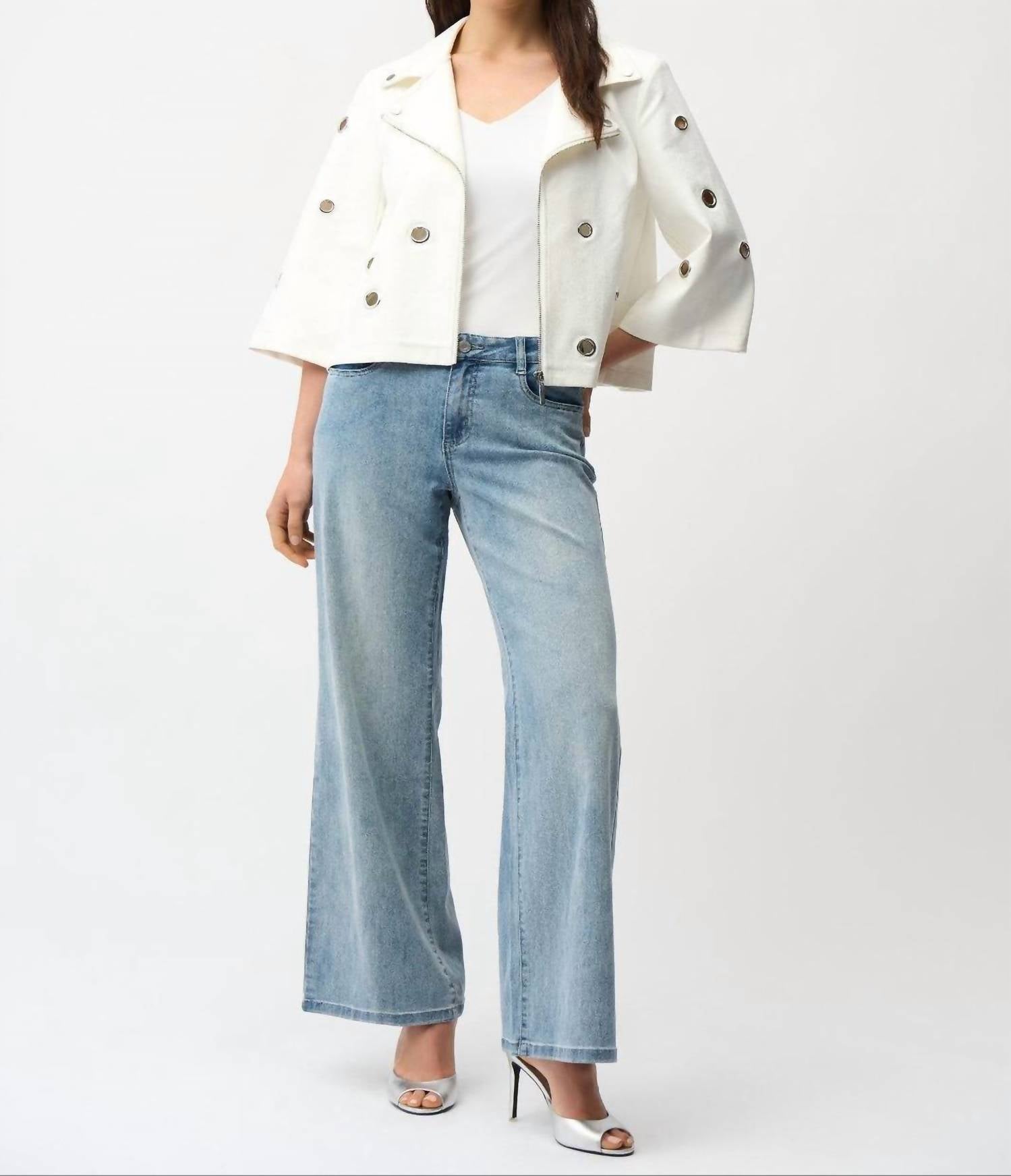 Joseph Ribkoff Women's Zipper Jacket in vanilla - women's jacket