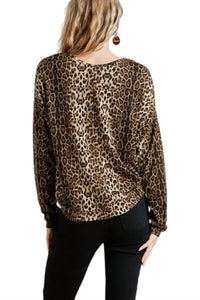Umgee - Tie Front Leopard Top
