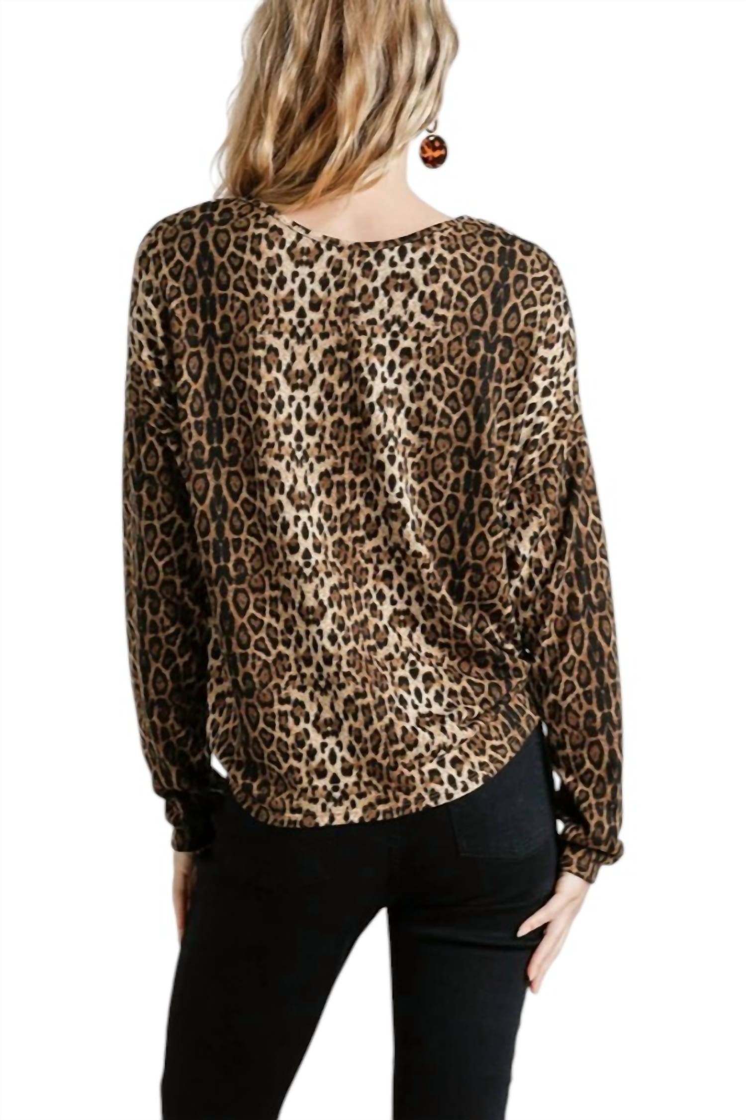 Umgee - Tie Front Leopard Top