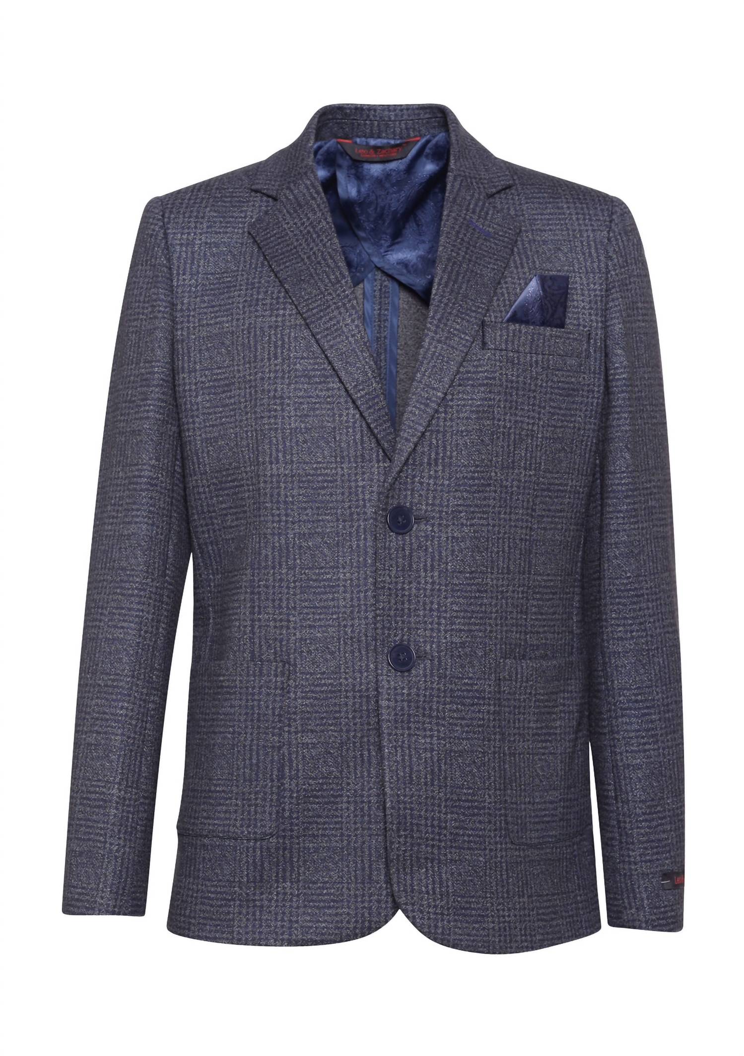 Leo & Zachary - Boys' Plaid Stretch Blazer