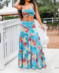 Surelymine - Miami Vibes Printed Maxi Skirt Set