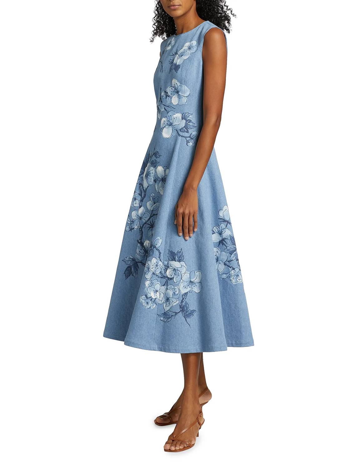 Oscar De La Renta - Sleeveless Cherry Blossom Printed Dress