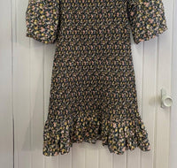 byTiMo Women's Festive Cotton Smocking Dress in flower field - women's dress - detail view