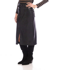 Karen Kane - Faux Leather Midi Skirt