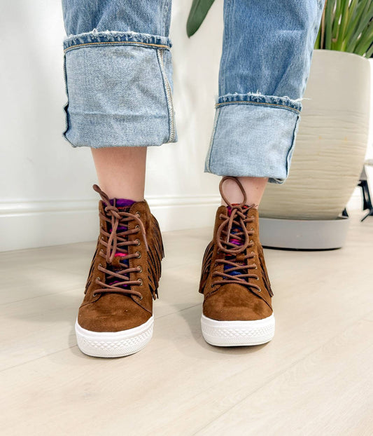 Not Rated - Women's Nick Fringe Sneaker Wedge