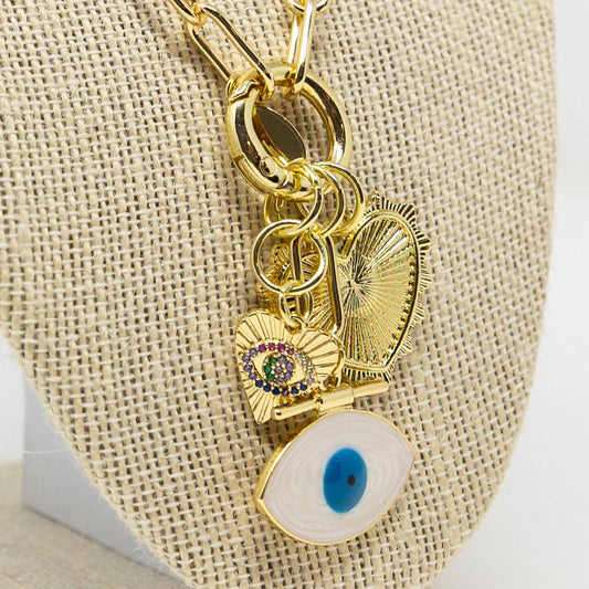 Mary Kathryn Designs - Women Evil Eye Heart Charming Necklace