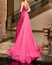 Rachel Allan - Stretch Tulle Floor Length Gown
