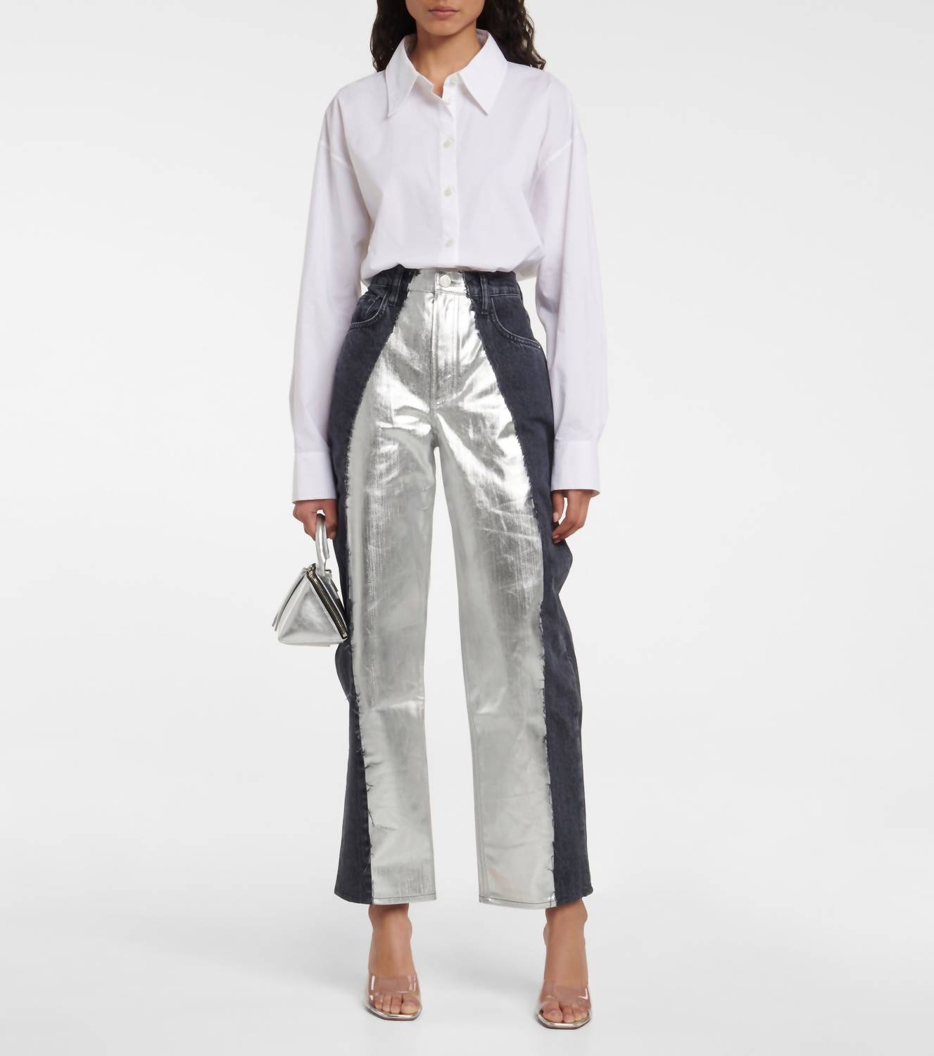 Frame - Pierced Straight Leg Denim Jeans
