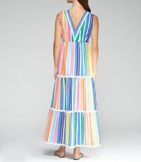 Vilagallo - V-neck Stripe Dress
