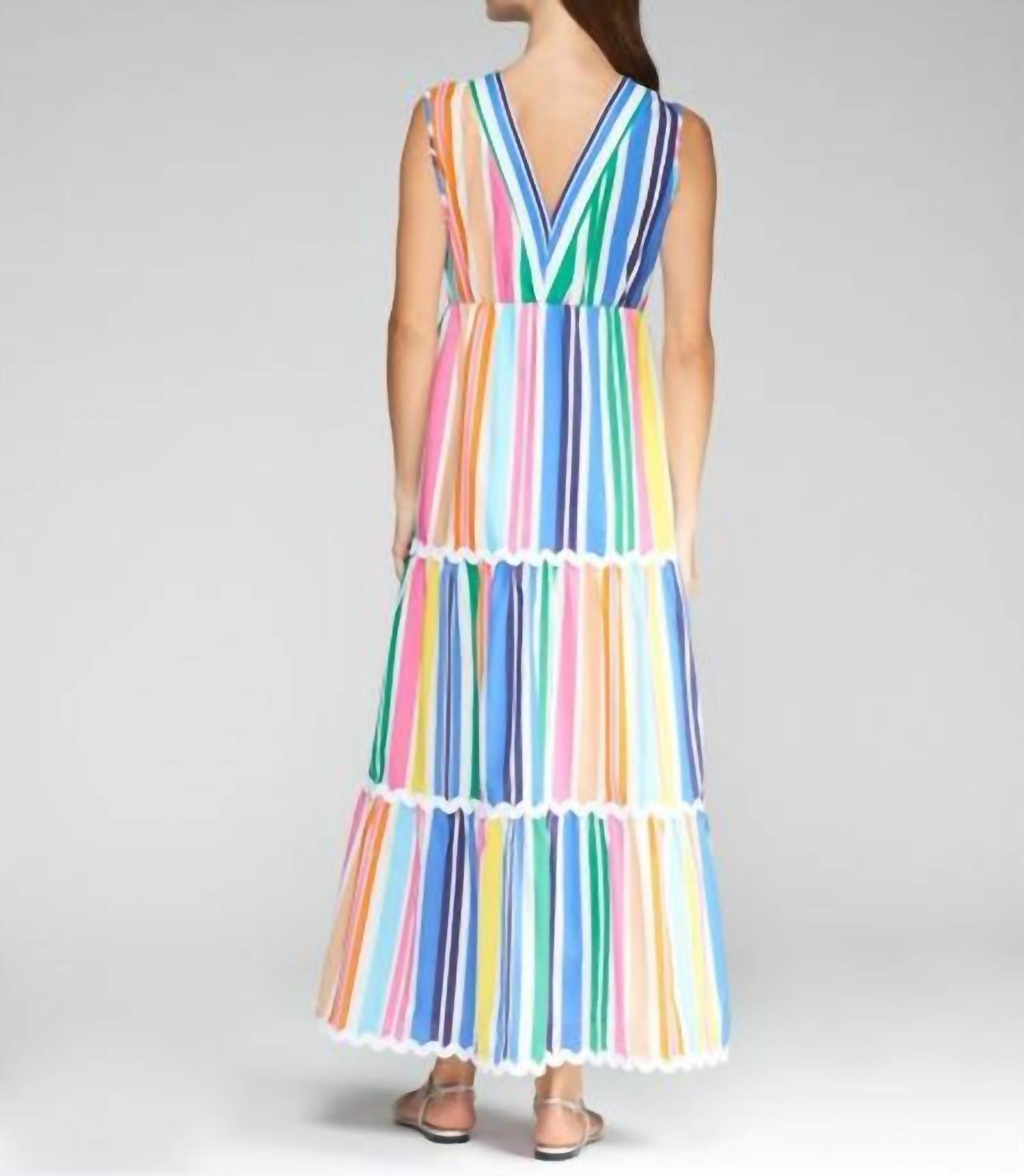 Vilagallo - V-neck Stripe Dress