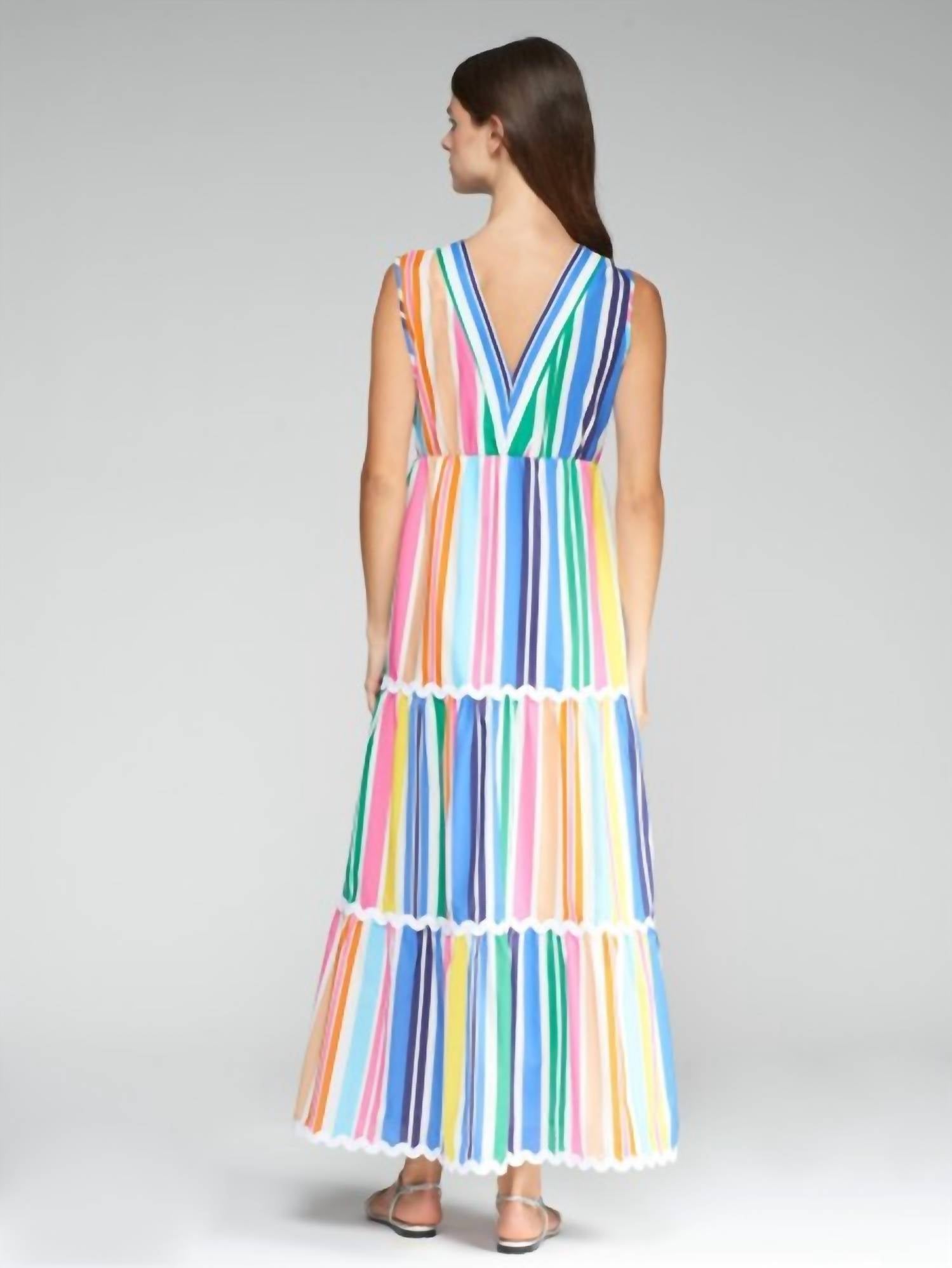 Vilagallo - V-neck Stripe Dress