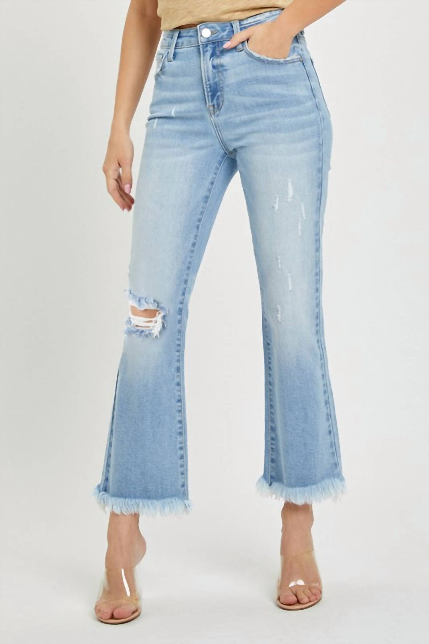 Risen - High Rise Crop Flare Jeans
