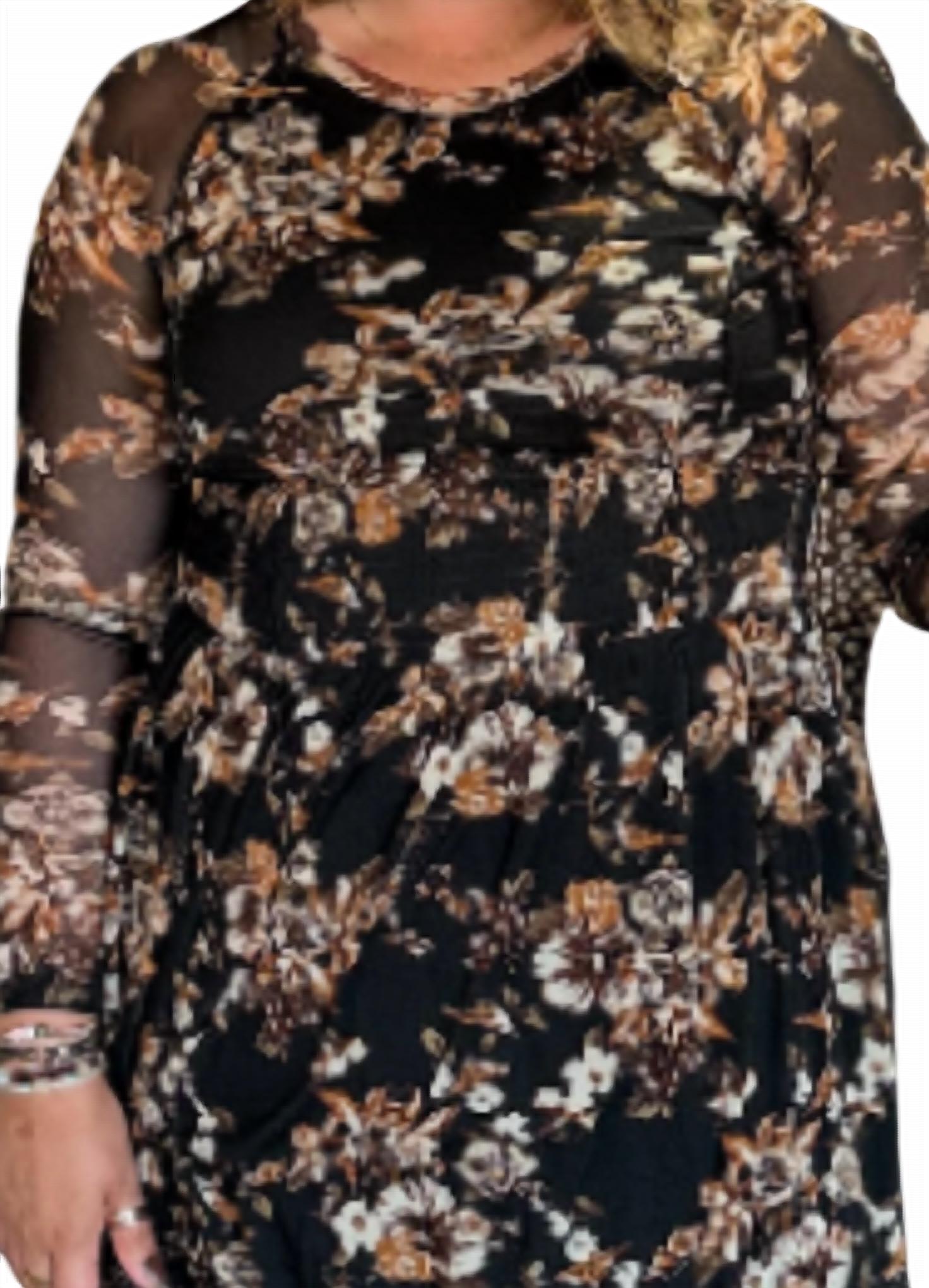 Promesa - Fall Bloom Mesh Midi Dress