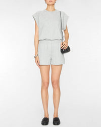 Tibi Light Weight Sweatshirting Short Shorts in heather grey - women's shorts