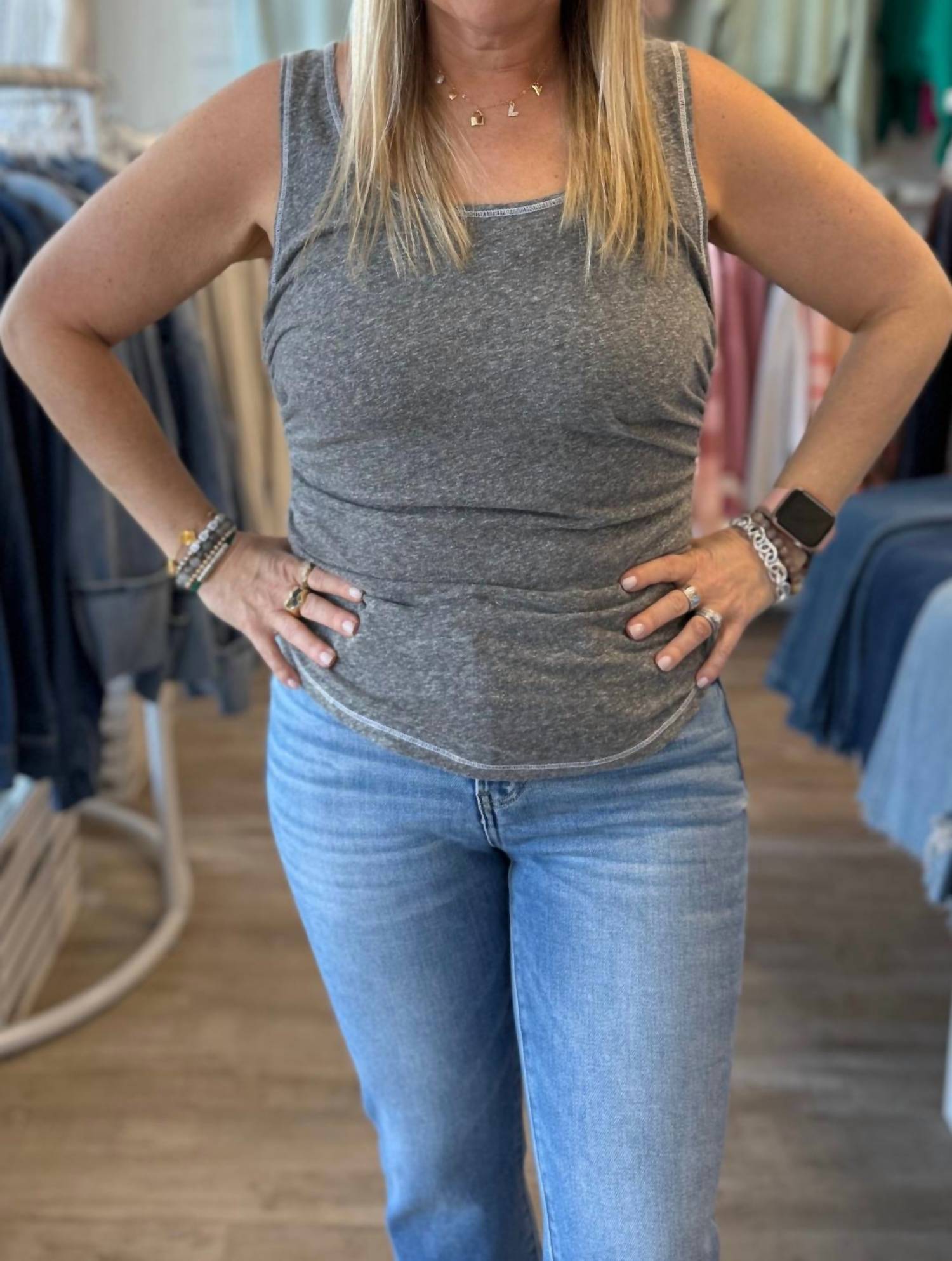 Project Social T - Cami Heathered Scoop Tank Top
