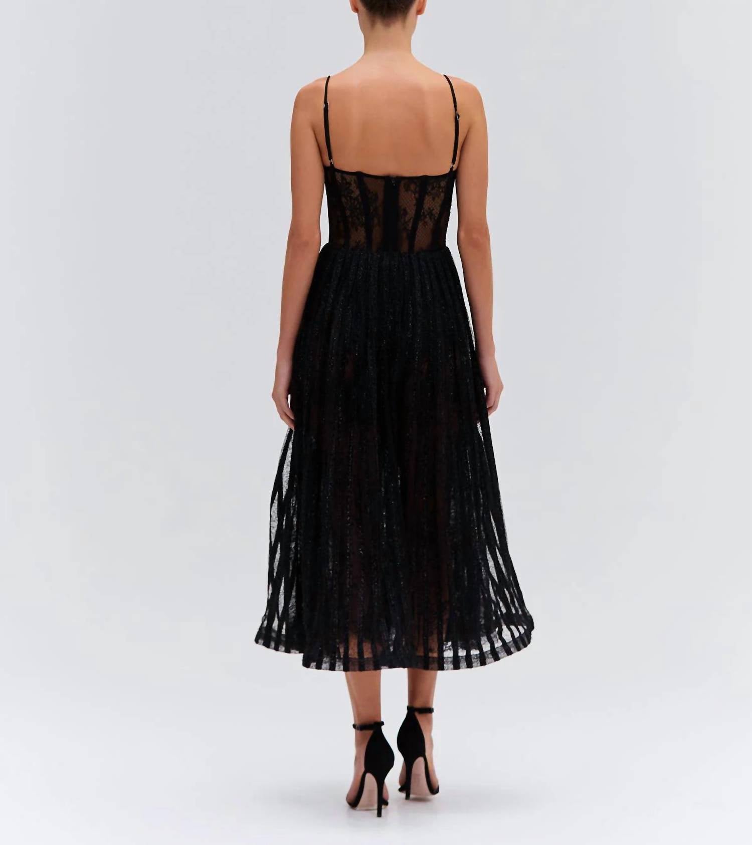 Patbo - Lurex Tulle Bustier Midi Dress