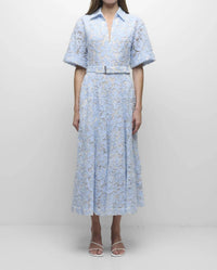 Simkhai - Deanna Short Sleeve Belted Midi Dress