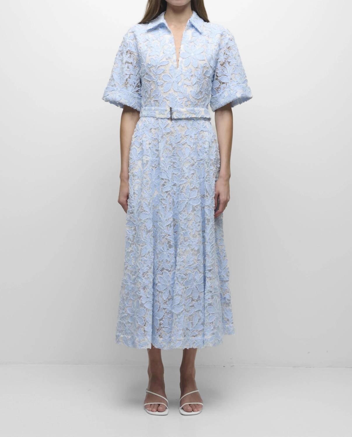 Simkhai - Deanna Short Sleeve Belted Midi Dress