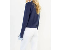 Thml - Pearl Button Mixed Media Collared Knit Top
