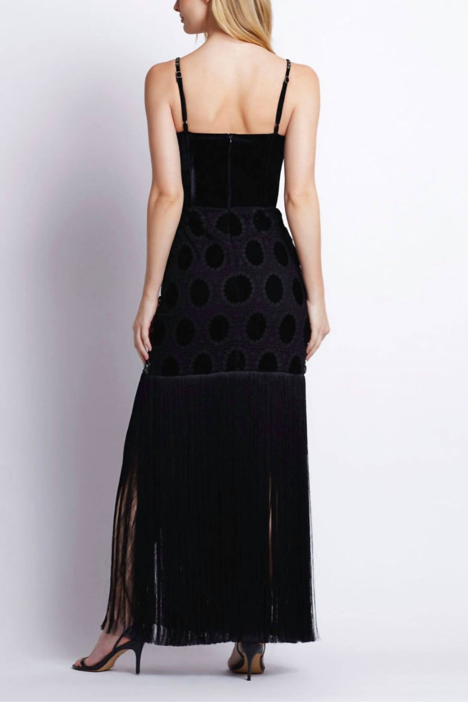 Patbo - Velvet Lace Fringe Maxi Skirt