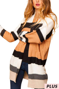 Vanilla Monkey - Color Block Sweater Cardigan