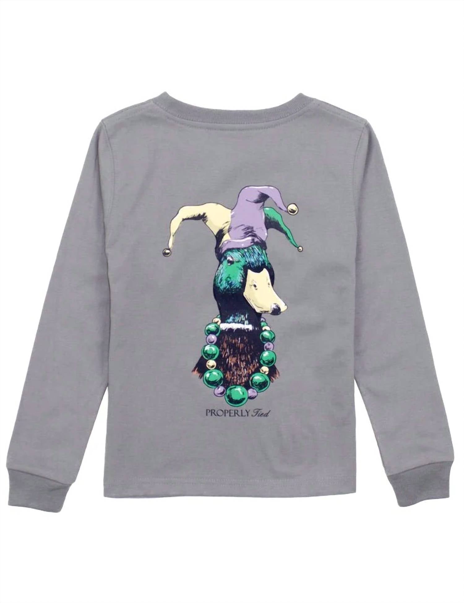 Properly Tied - Kid's Mardi Gras Mallard Long Sleeve Tee