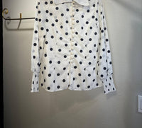 Mazik - Women's Wide Collar Polka-dot Blouse