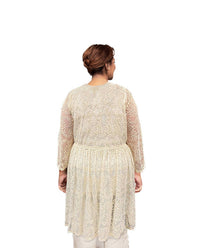 On The Plus Side - Long Sleeve Mesh Lace Betty Duster - Plus